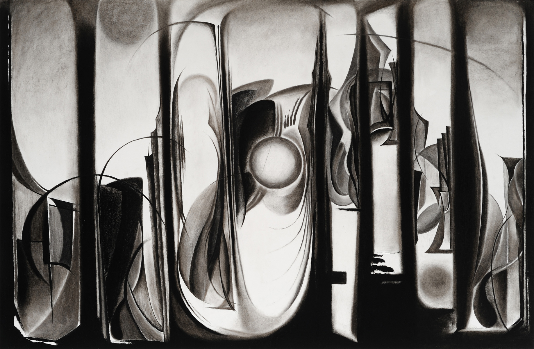 Prelude, 
charcoal on paper, 
26" x 40", 
2010